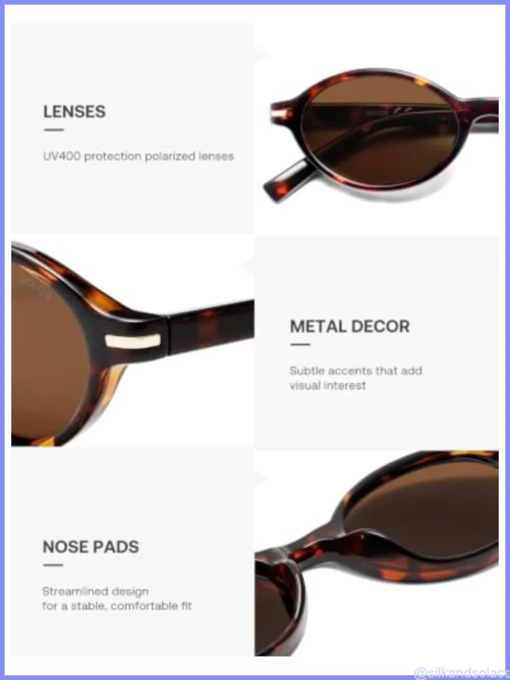 Small Oval Polarized Sunglasses UV400 Lightweight Unisex